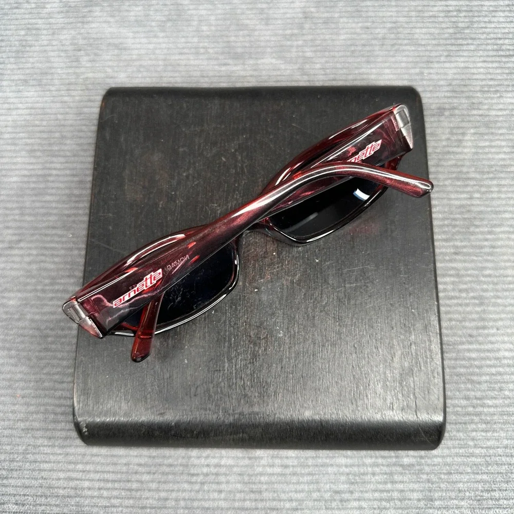 Arnette Nomad Y2K Sunglasses Red Translucent Wrap 127-121/53 Made Italy Vintage